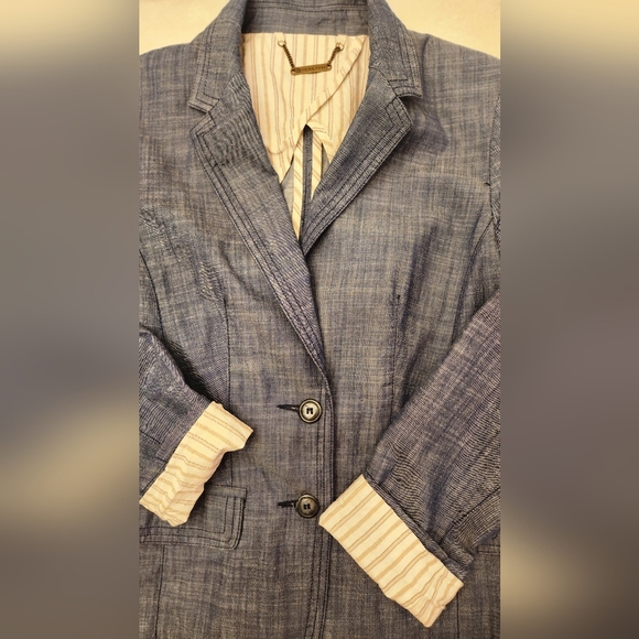 Trina Turk Denim Blazer - Size 4 - Picture 8 of 15